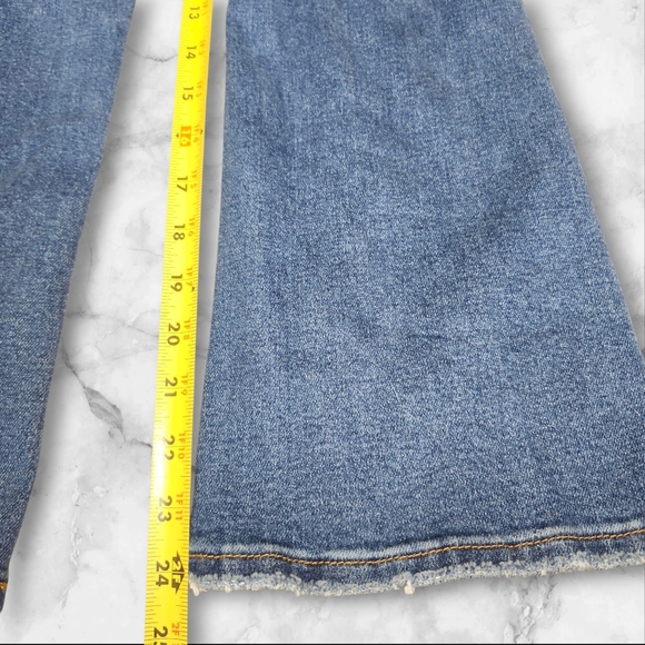 Wide Leg Flare Jeans in Blue - Picture 6 of 8